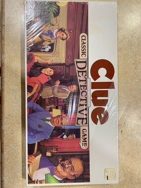 Vintage Parker Brothers CLUE Classic Detective Game Sealed EGGHEAD Sticker 1986